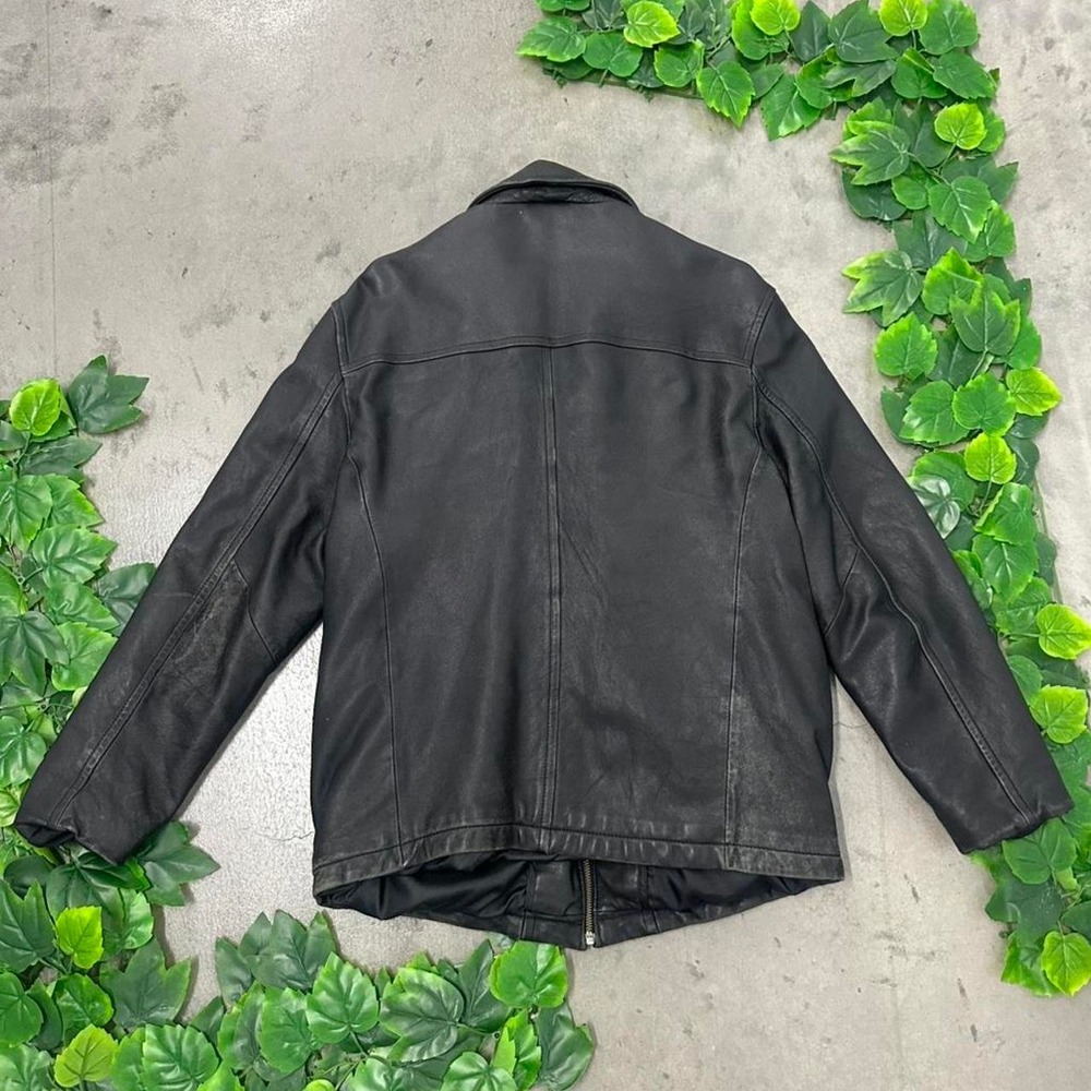 Alfani Genuine Leather Zip Car Coat Jacket Black Men's M - Picture 5 of 8